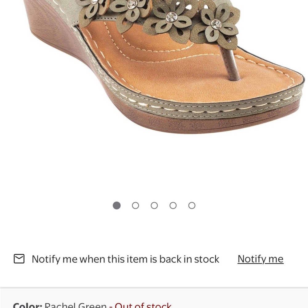 Elegant Floral Wedge Sandals - Green - 9W